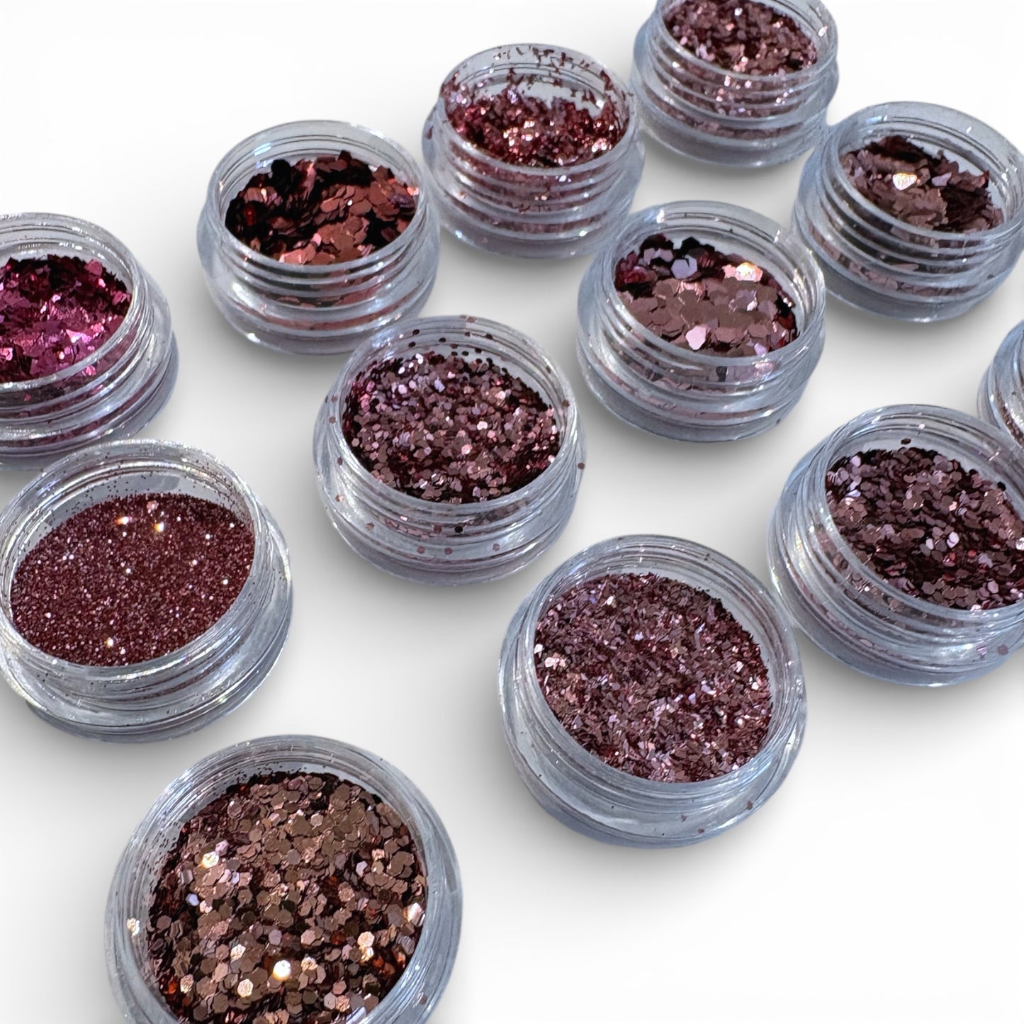 Rose Gold Mylar & Glitter Pack of 12