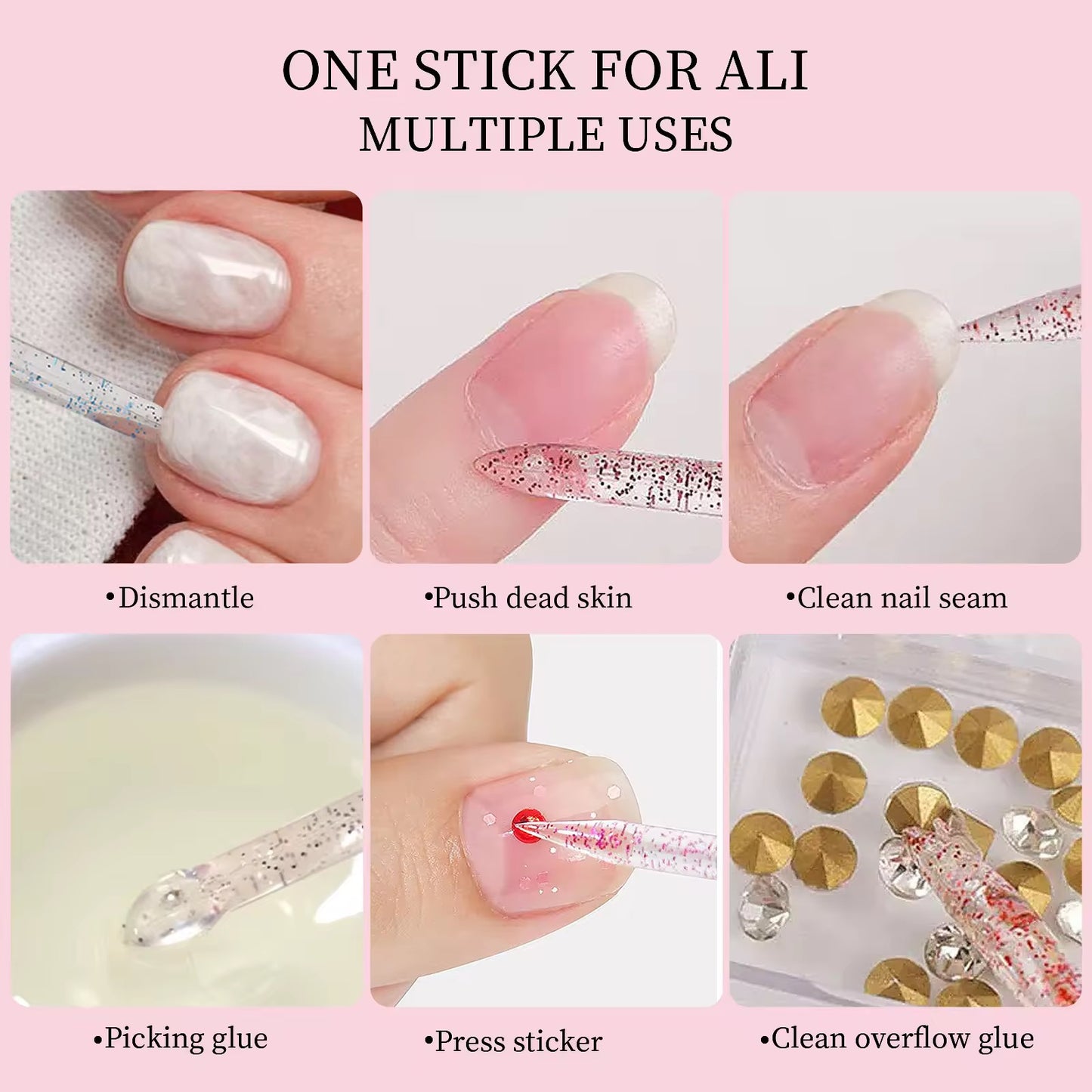 Crystal Plastic Cuticle Pusher 50pc Pack