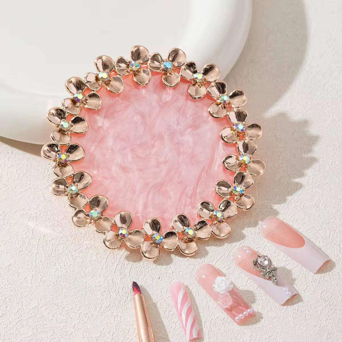 Mixing Plate with Floral Border (Random Colour)