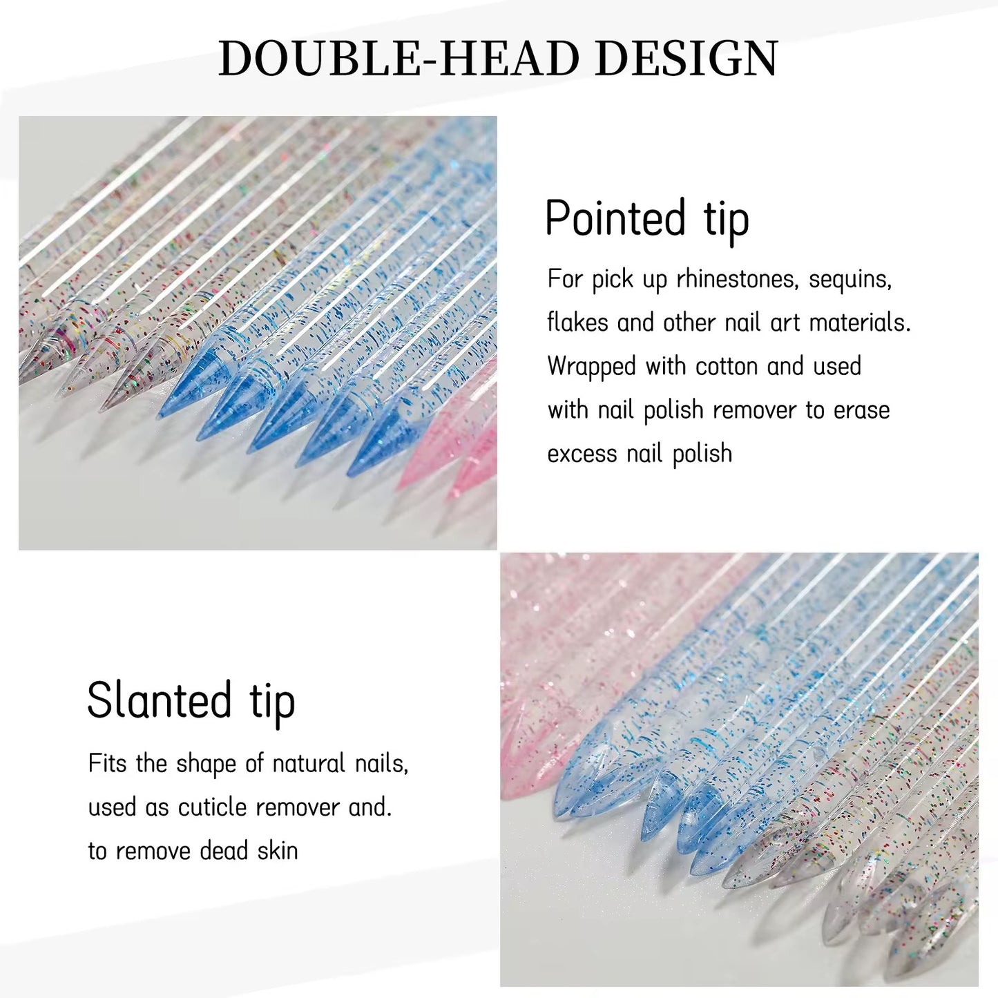 Crystal Plastic Cuticle Pusher 50pc Pack