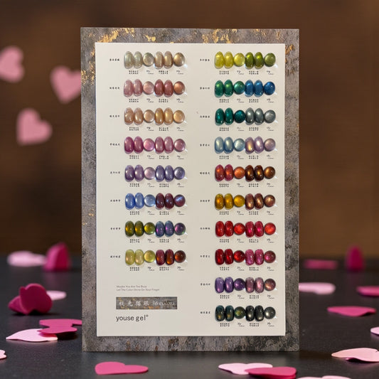 Youse Gel Cat Eye Set – 36 Colors (15ml Each) + Shade Card