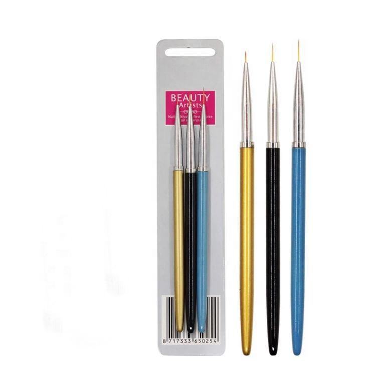 3pc Metallic Art Brsuh Set