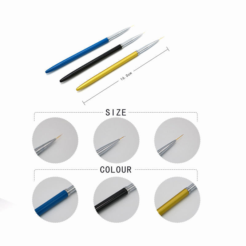 3pc Metallic Art Brsuh Set