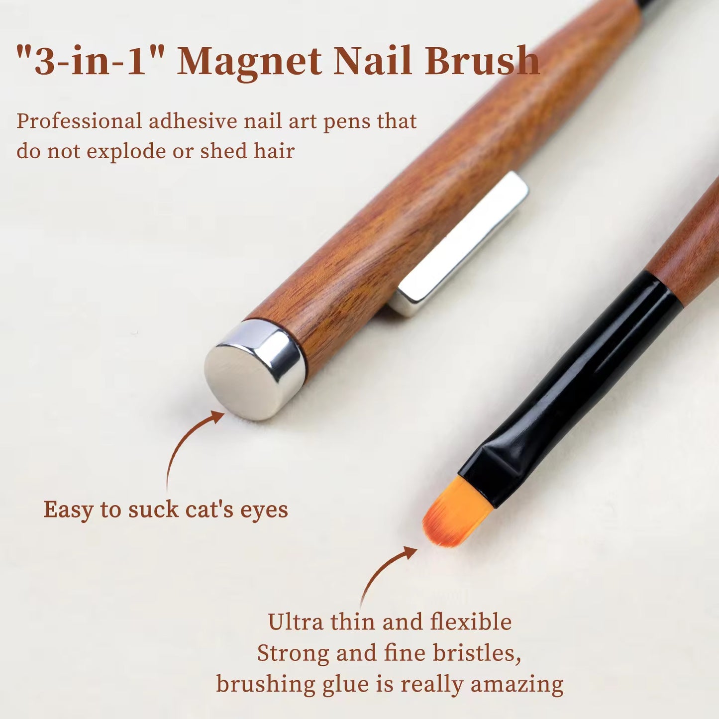 3-in-1 Magnet Nail Brush - Single