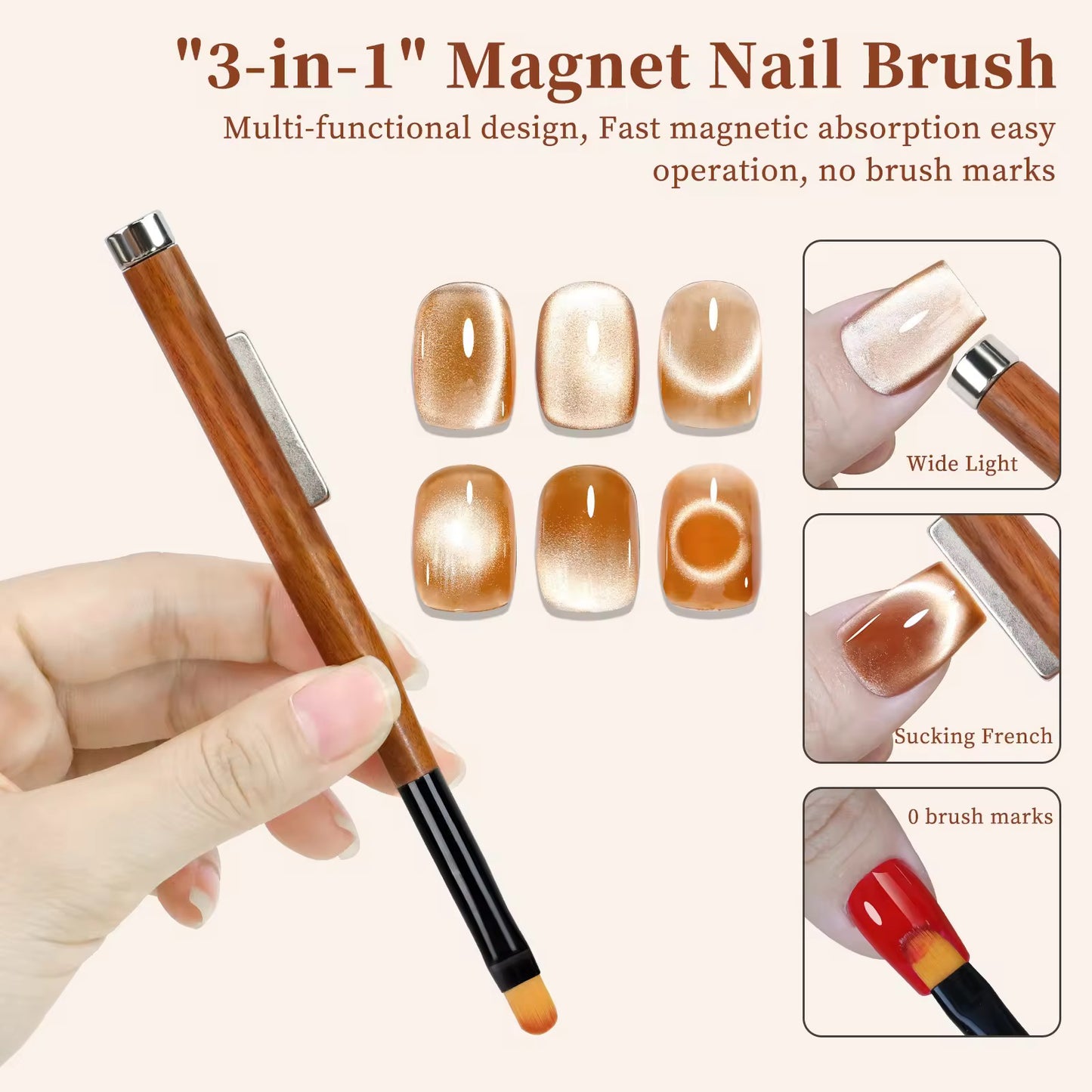 3-in-1 Magnet Nail Brush - Single