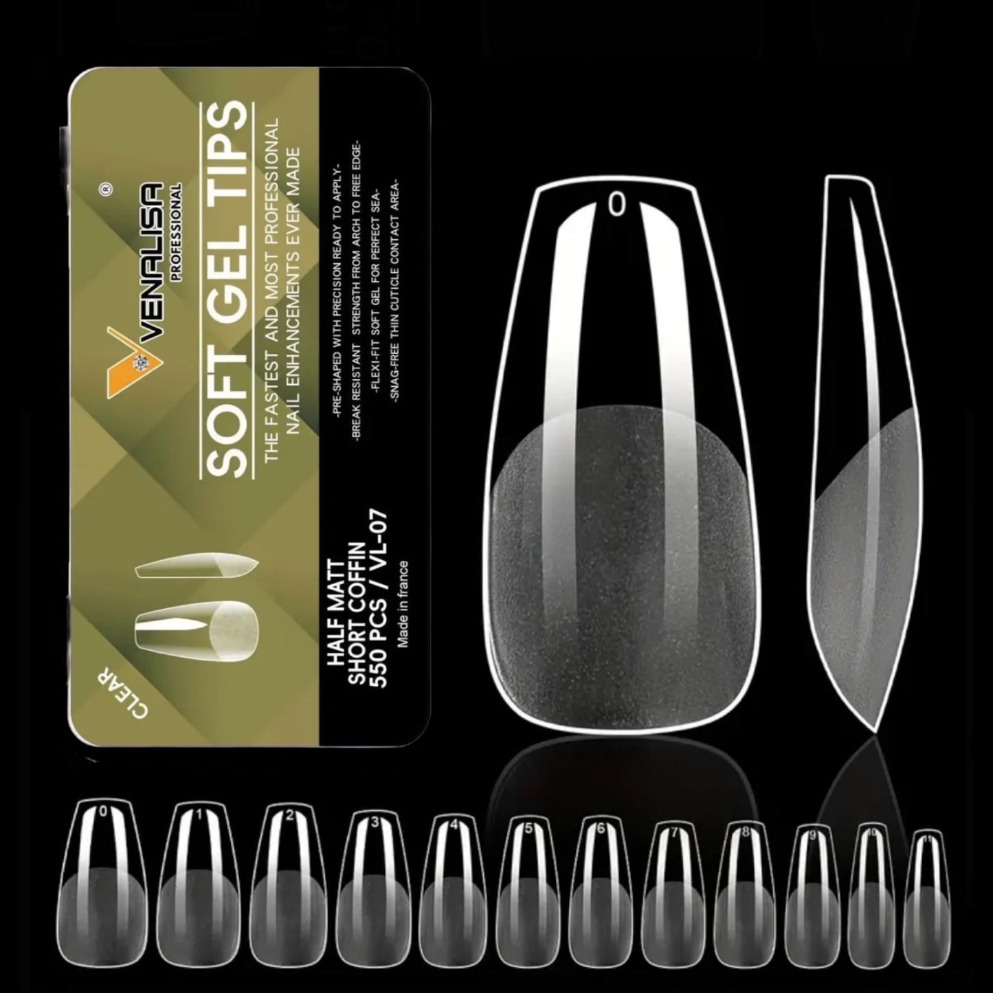 Venalisa Soft Gel Tips Short Coffin