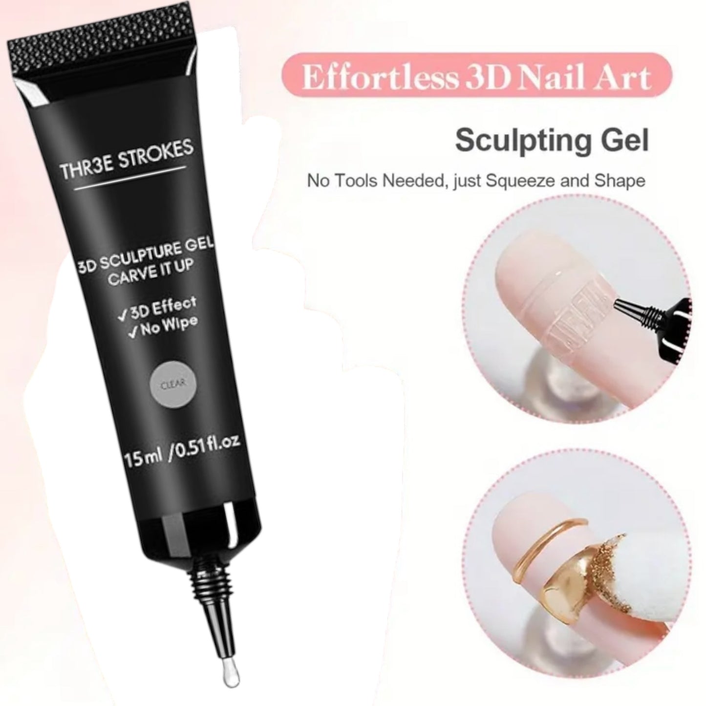 THR3E STROKES 3D Sculpting Gel / Texture Gel (Transparent)