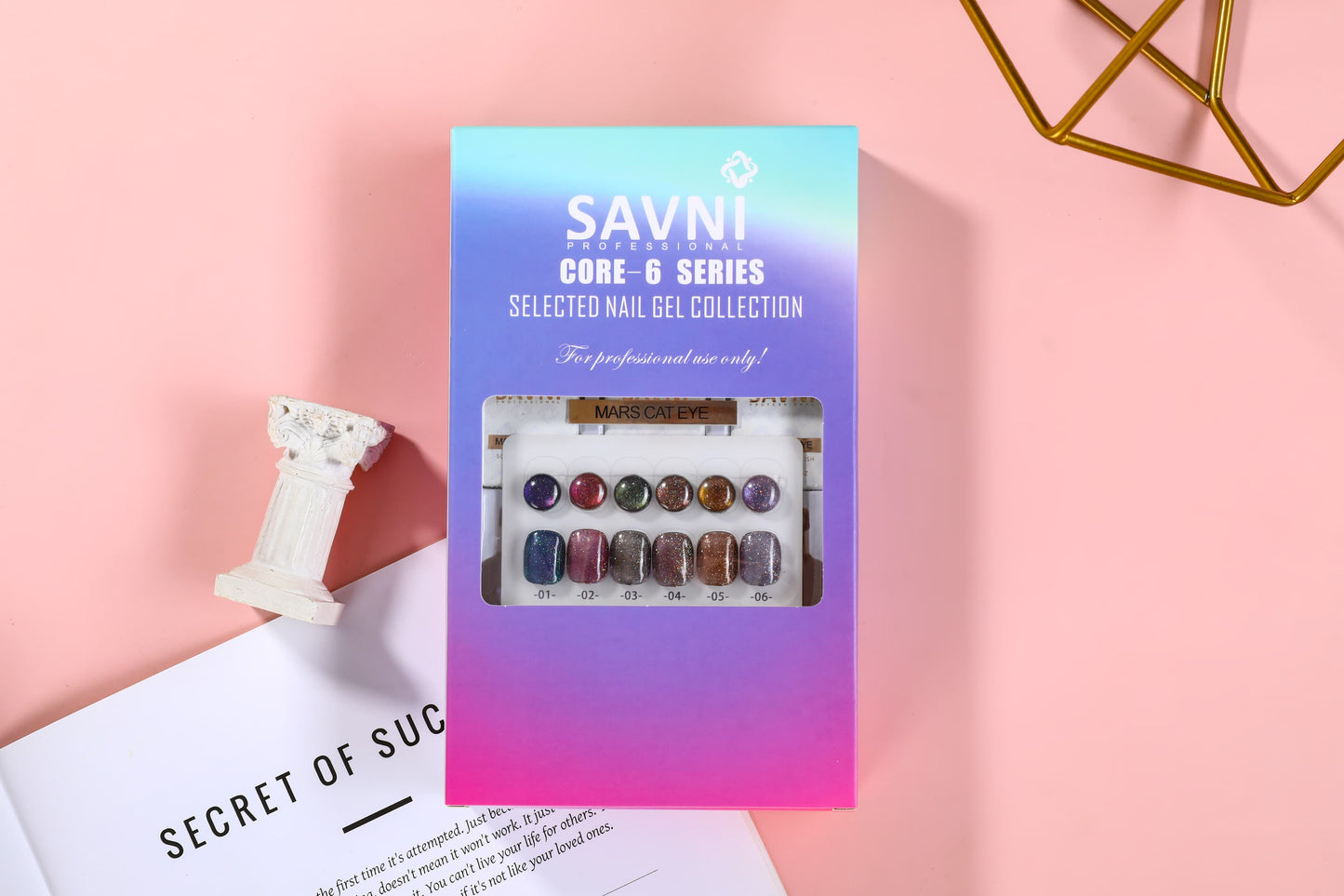 Savni 6pc Gel Polish Set- Mars Cat Eye 10ML Each With Shade Card