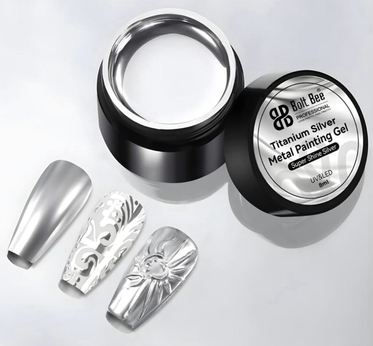 Titanium Silver Nail Gel 8ml
