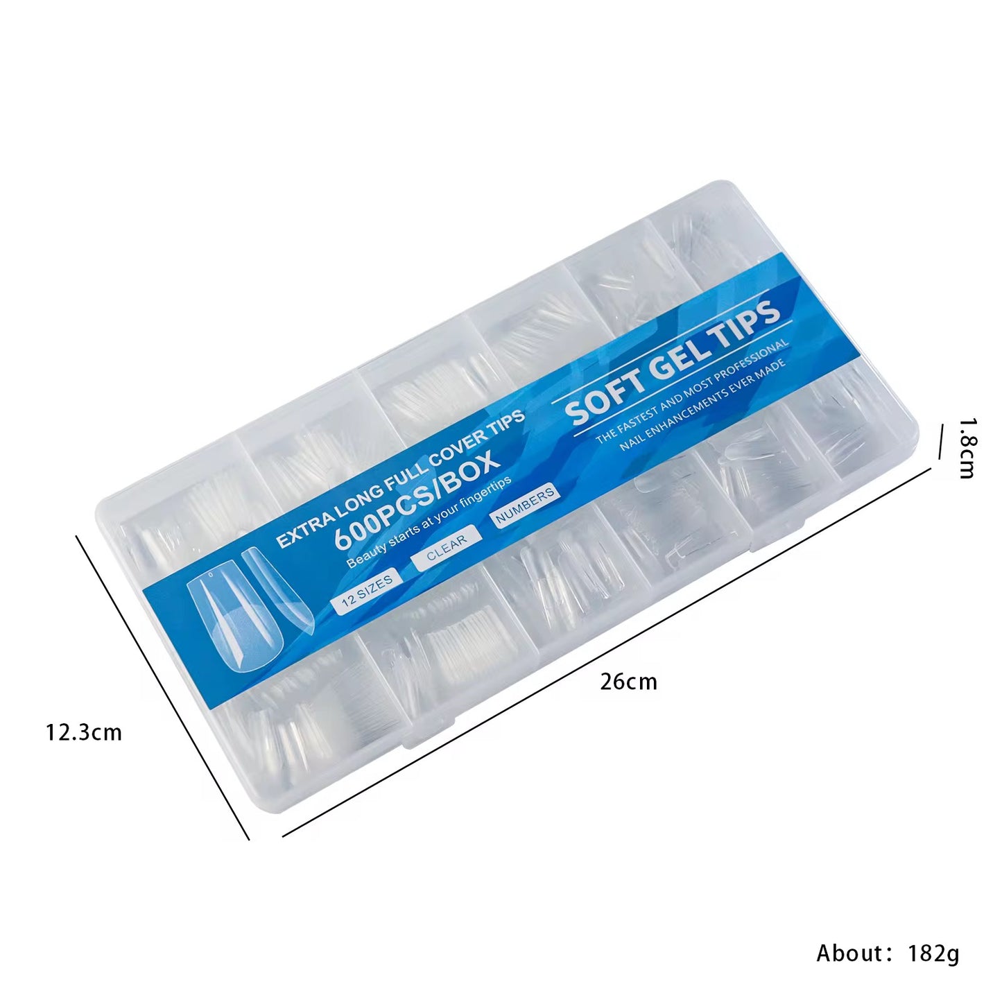 Medium Square Soft Gel Tips – 600 pcs