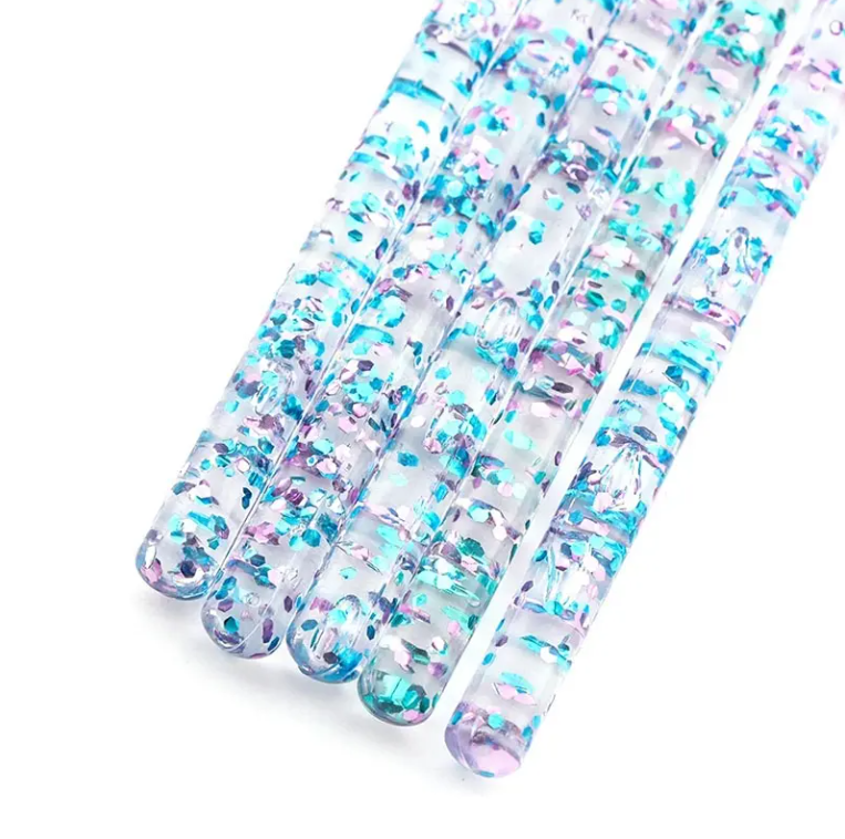 5pc Acrylic Brush Set (Glitter Handle)