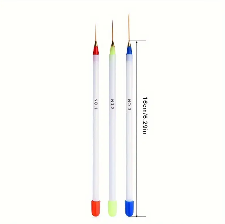 3pc Striper Brush Set