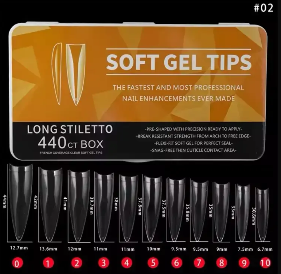 Long Stiletto Extension Tips