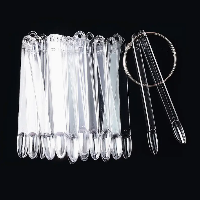 Nail Display with Ring (50 Transparent Oval Sticks)