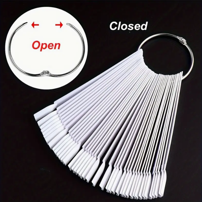 Nail Display with Ring (50 Natural Square Sticks)
