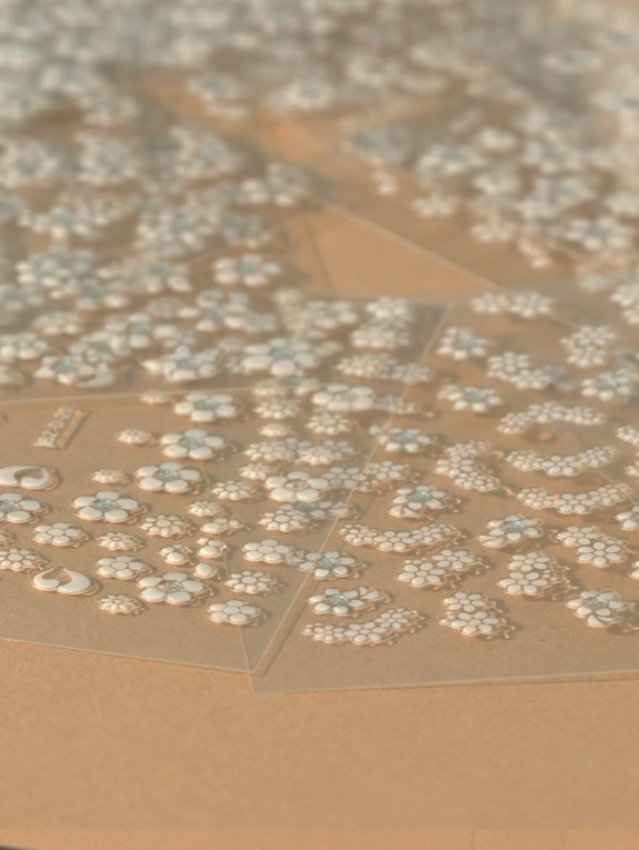 30pcs 3D Sticker - White Floral