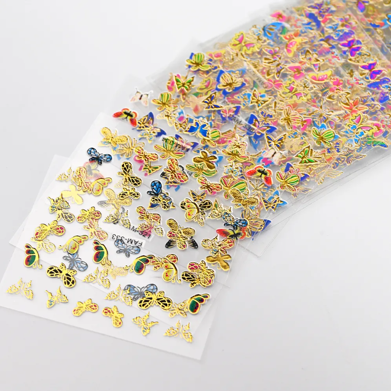 30pcs 3D Sticker - Golden Butterfly