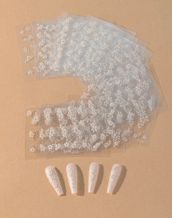 30pcs 3D Sticker - White