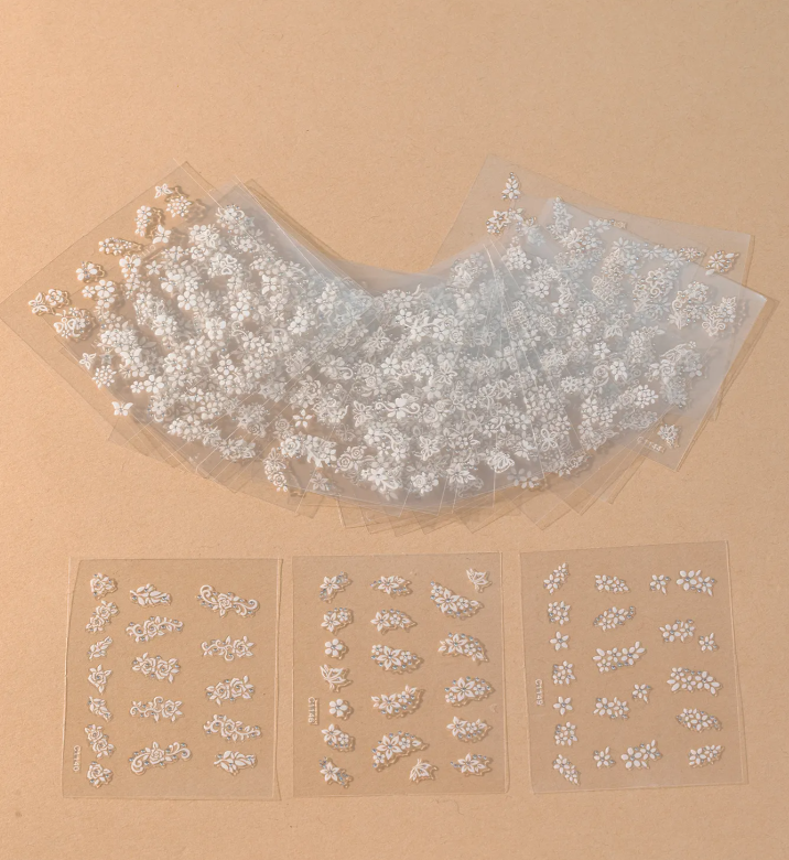 30pcs 3D Sticker - White