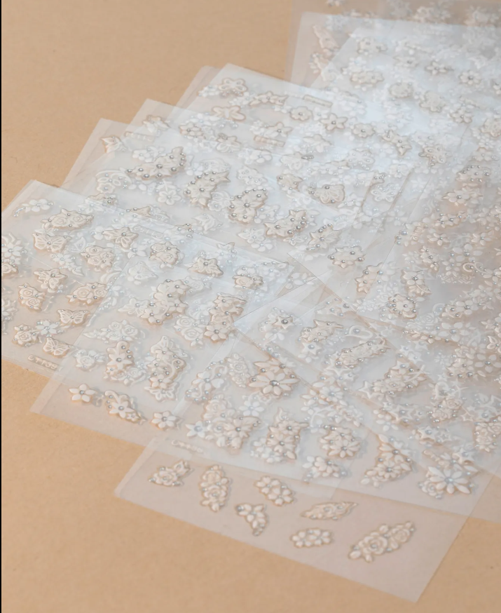 30pcs 3D Sticker - White