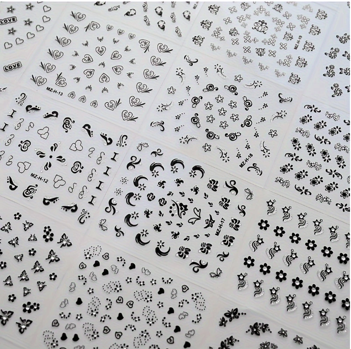 30pcs 3D Sticker - Black