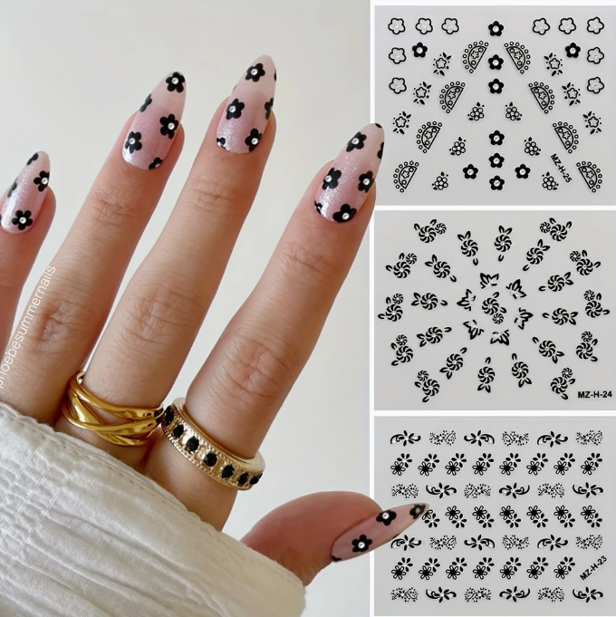 30pcs 3D Sticker - Black