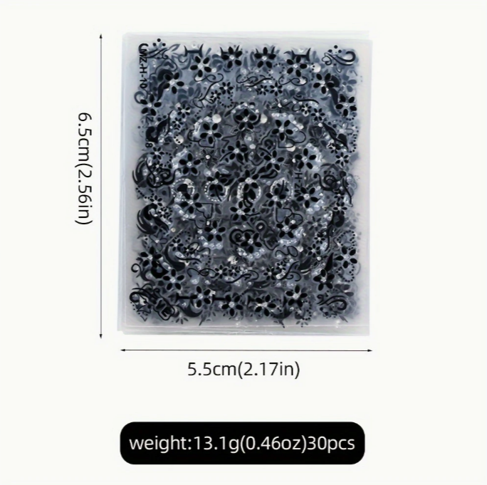 30pcs 3D Sticker - Black