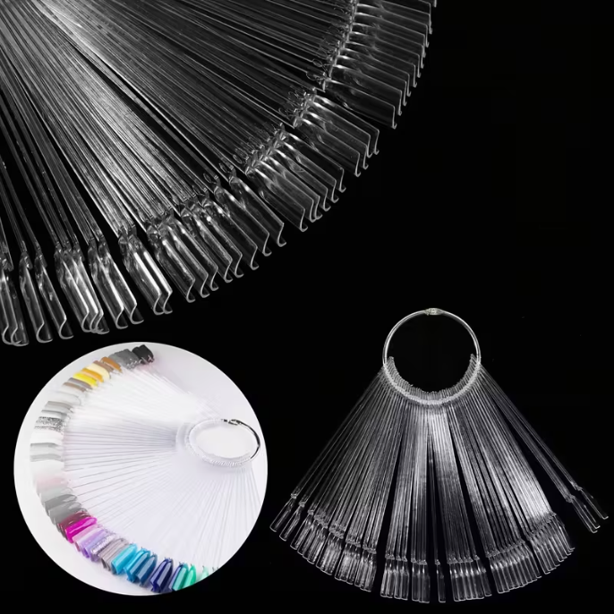 Nail Display with Ring (50 Transparent Square Sticks)