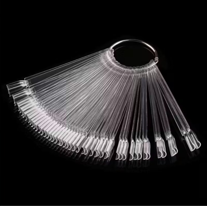 Nail Display with Ring (50 Transparent Square Sticks)
