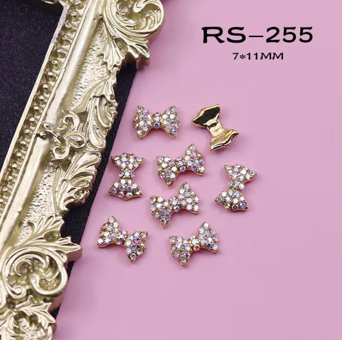 Rhinestone Bow Charm Pair