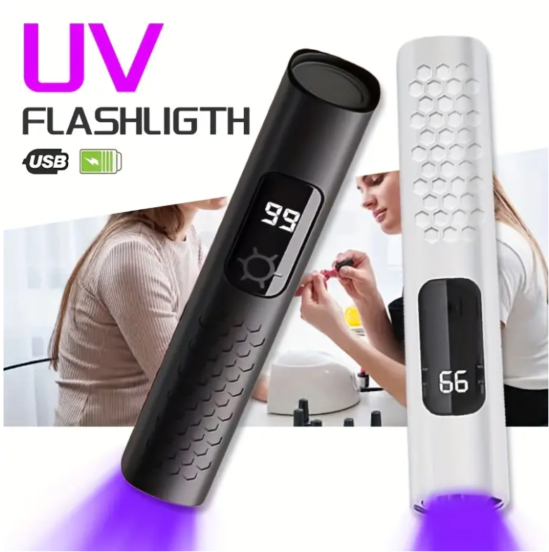 UV LED Torch Lamp with Digital Display (Black)
