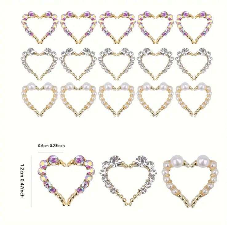 Heart Nail Charm Pair