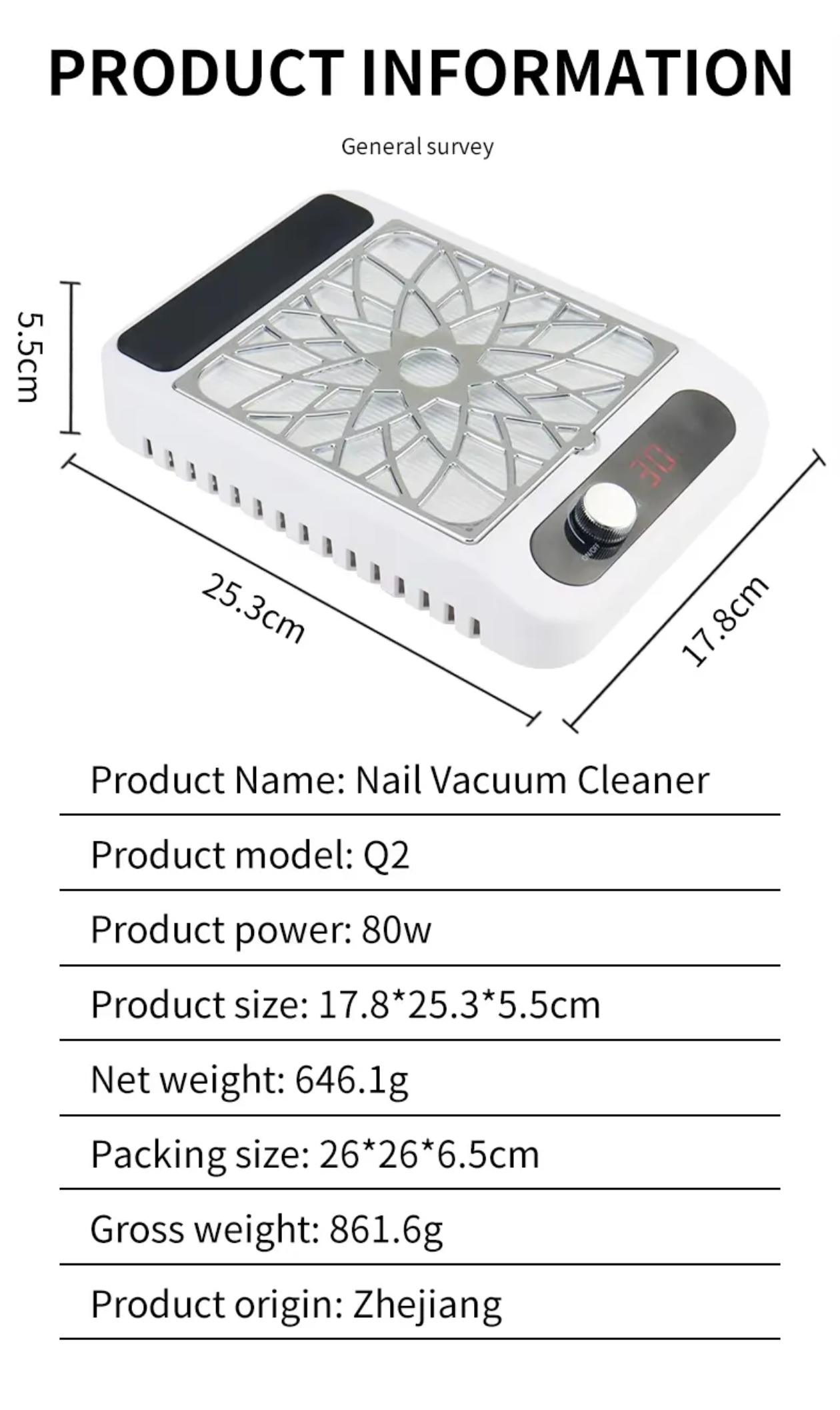 Wireless/ Portable Nail Dust Collector