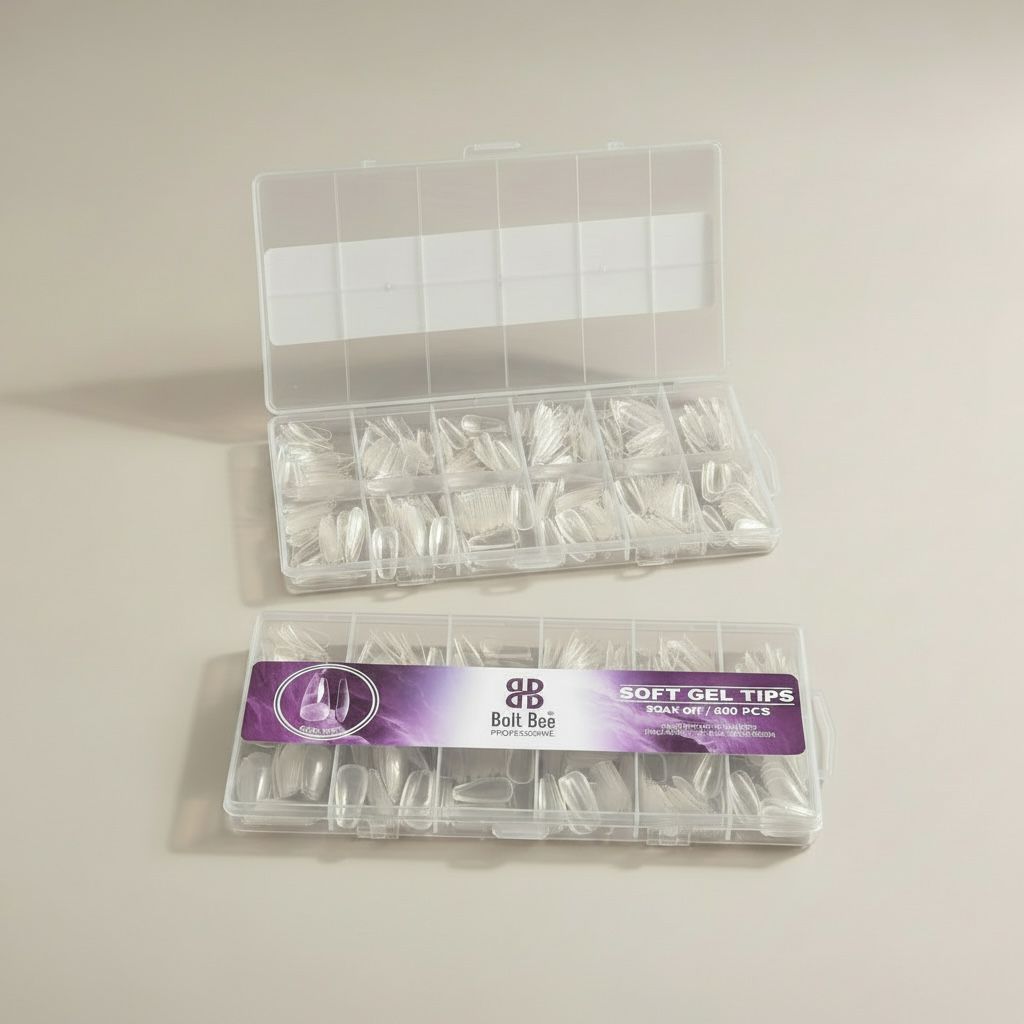 Boltbee Coffin Shape 600pc Soft Gel Tip Box
