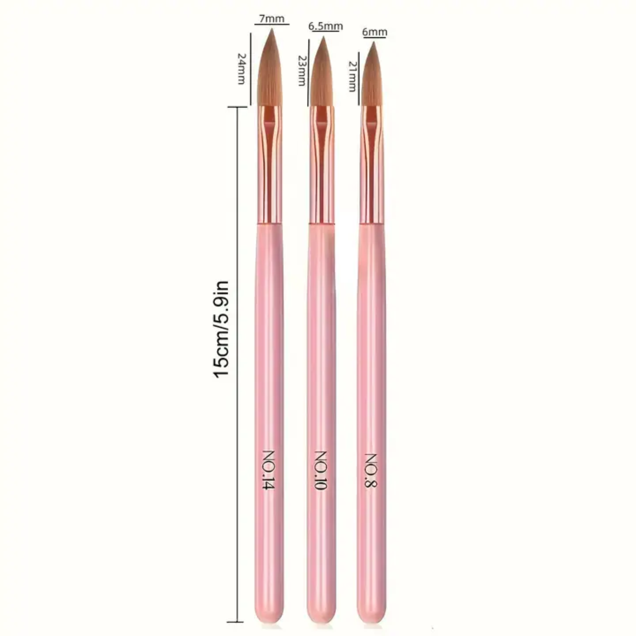 3pc Acrylic Brush Set no 8,10 & 14