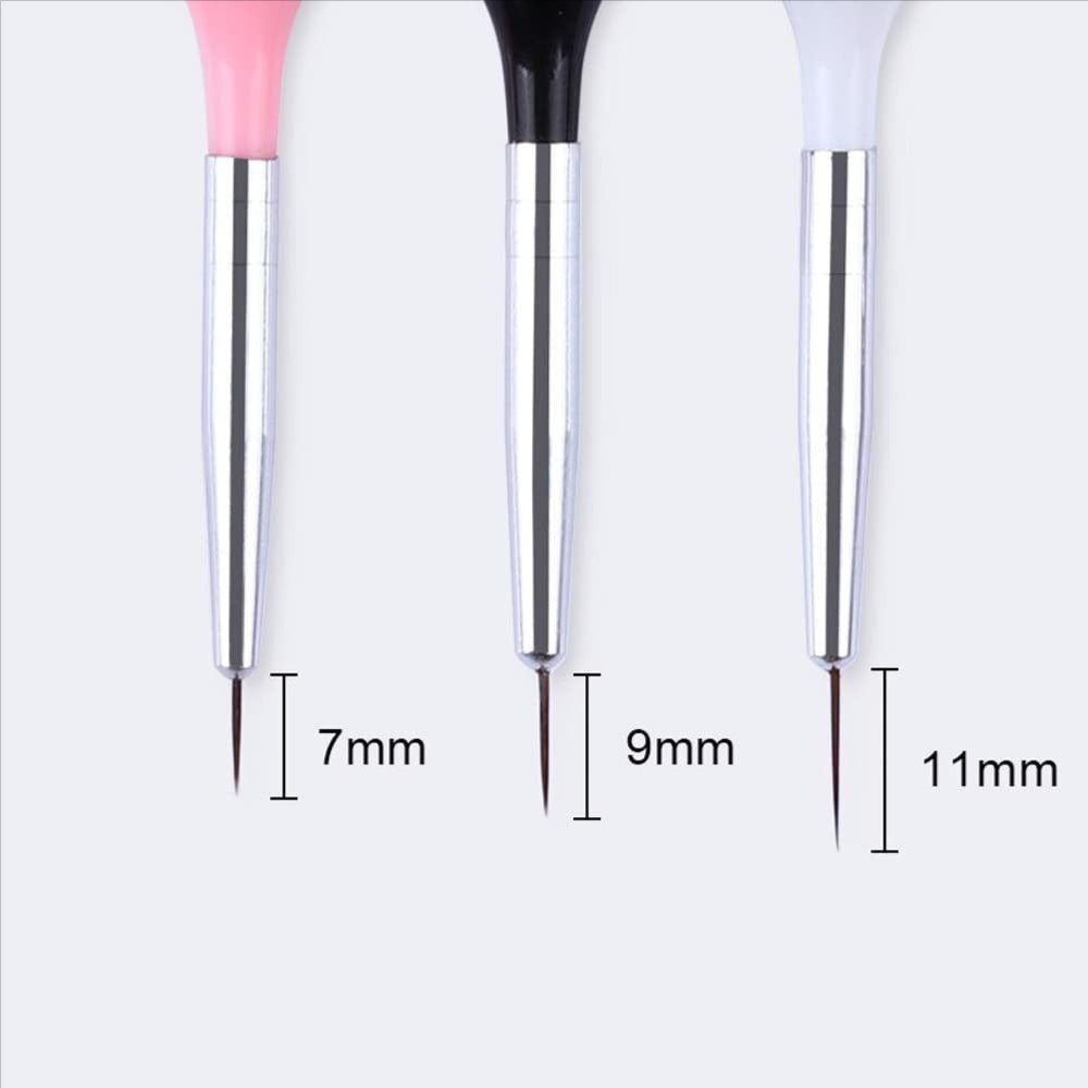 3pc Detailing Art Brush 0-00-000 Multicolored