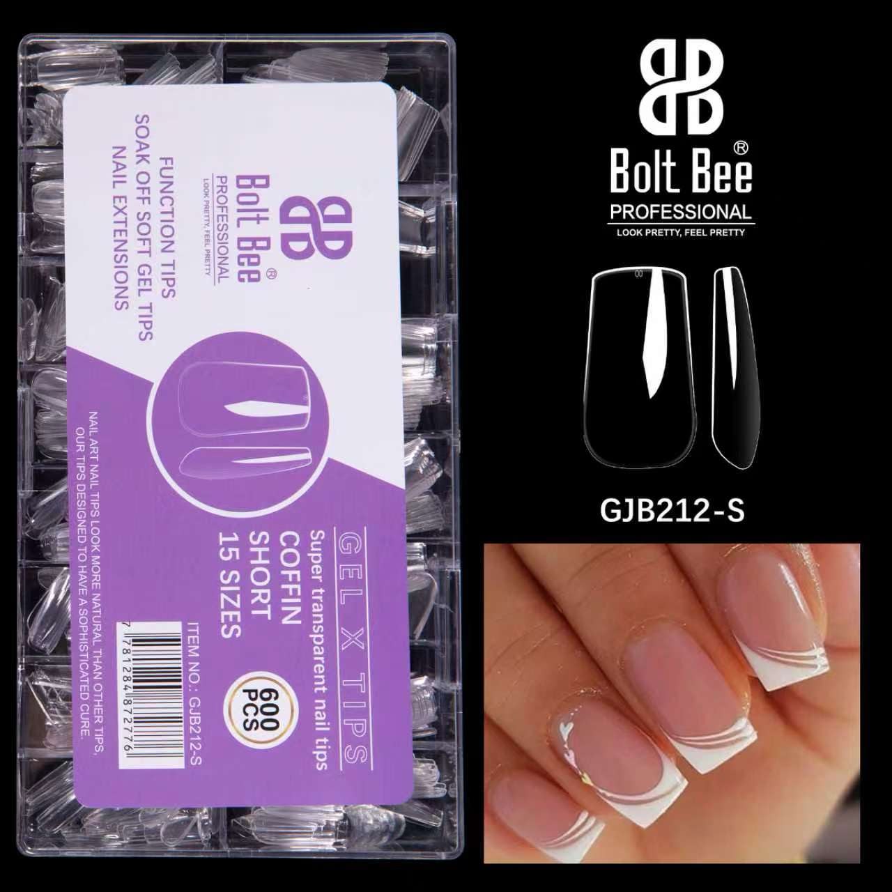 Boltbee Super Quality Soft Gel Tips- Box With 15 Size & 600pc
