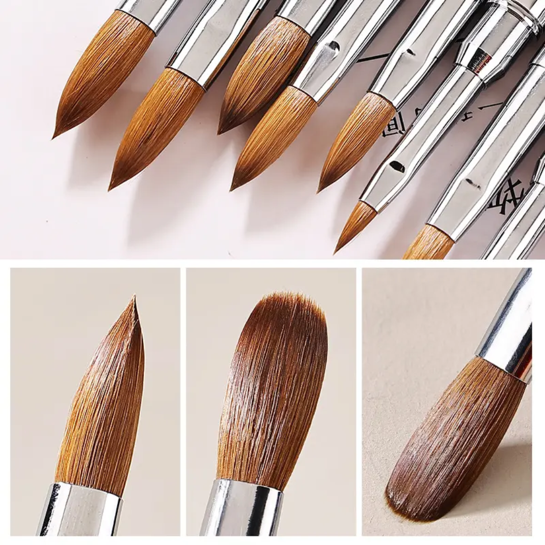 Acrylic Brush 100% Pure Kolinsky Original Metal Handle No 10