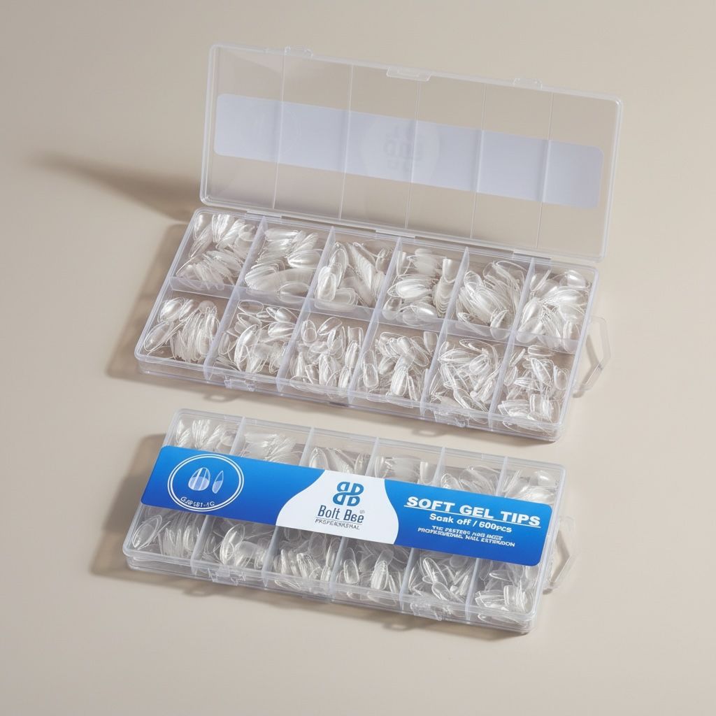 Boltbee Short Almond 600pc Soft Gel Tip Box