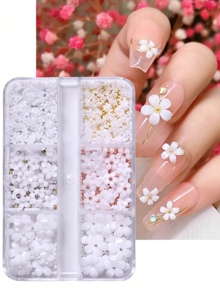 6 Grid 3D White Flower Box