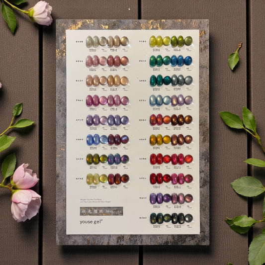 Youse Gel Cat Eye Set – 36 Colors (15ml Each) + Shade Card