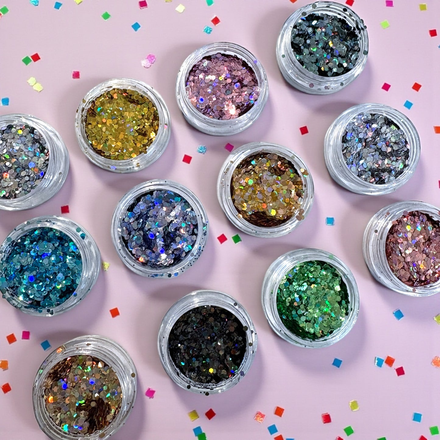 Chunky Holographic Glitter Pack of 12