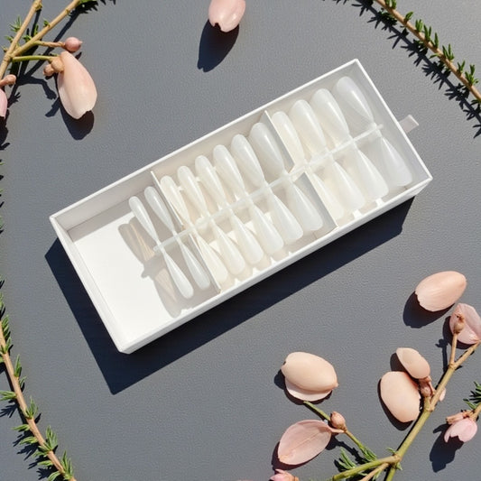 Soft Gel Stiletto Tip Box – Pre Buffed (480 Tips)