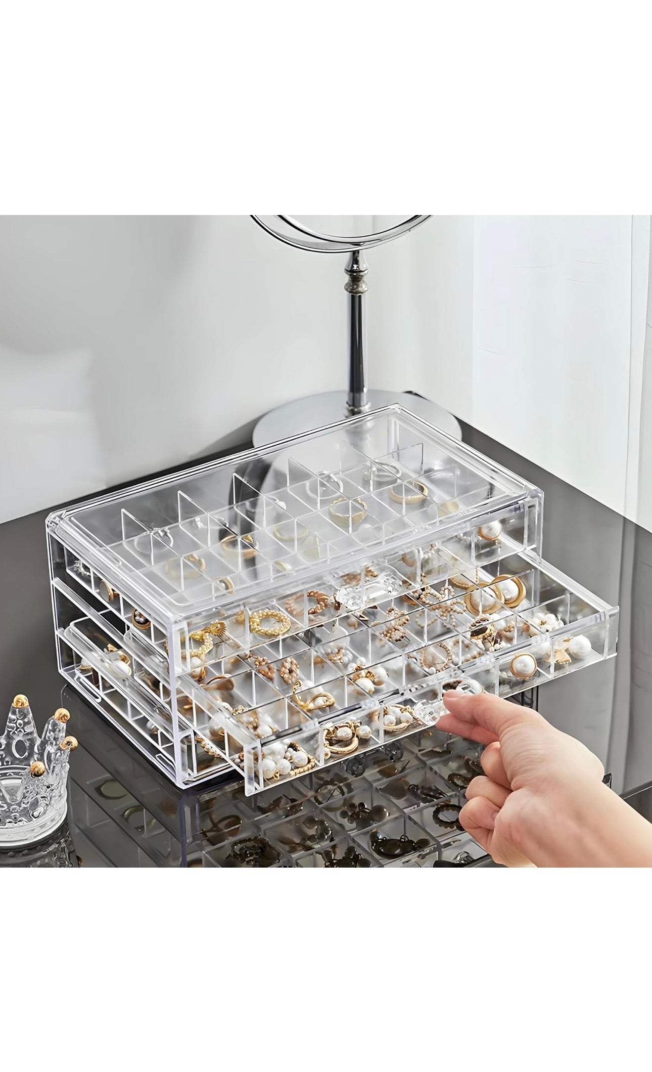 3 Layer Acrylic Storage Box/ Accessories’s Storage Nail Art Bows/ Charms