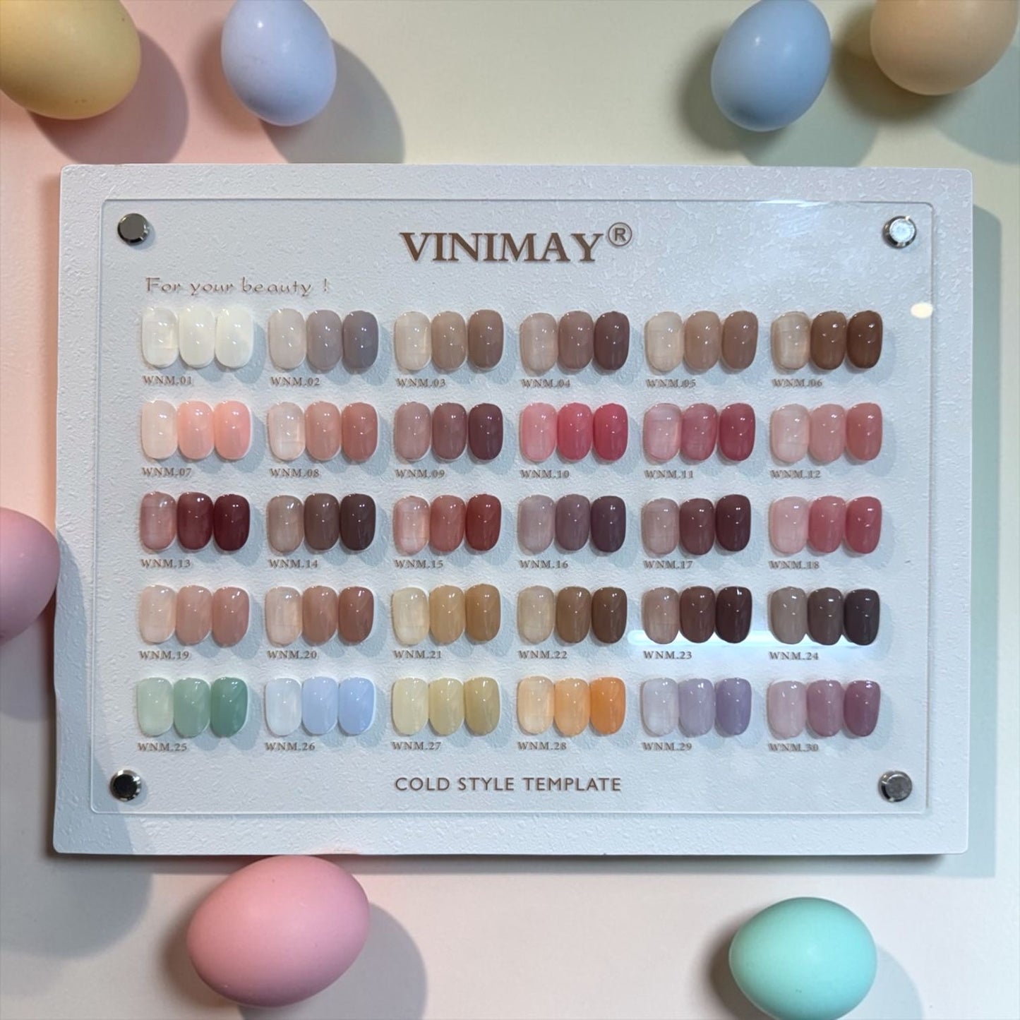 Vinimay French Base Colour 30pc Set – 15ML Each (With Shade Card)