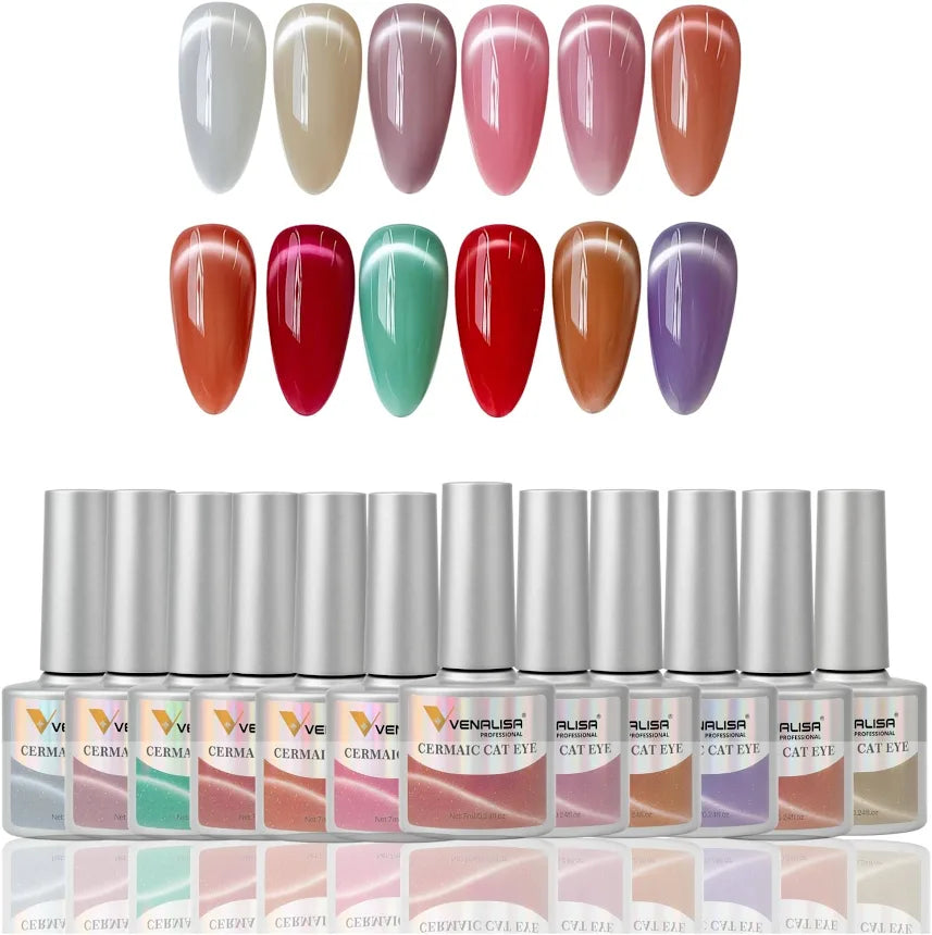 Venalisa Ceramic Cat Eye- 12pc Set 7.5ML - Shade Card Not Included