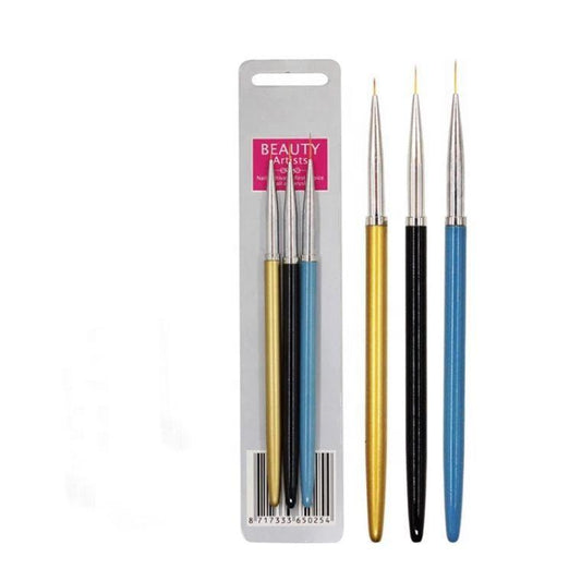 3pc Metallic Art Brsuh Set