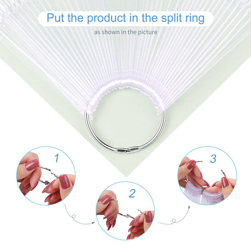 Nail Display with Ring (50 Transparent Square Sticks)
