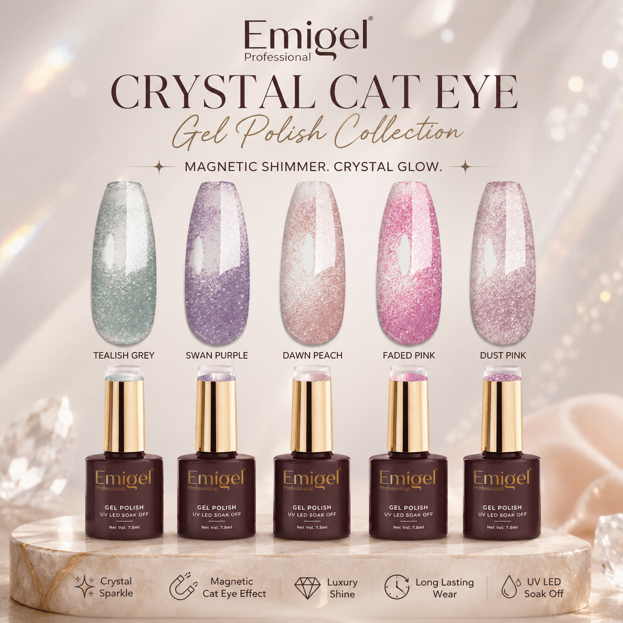 Emigel Crystal Cateye Gel Polish 7.5ml