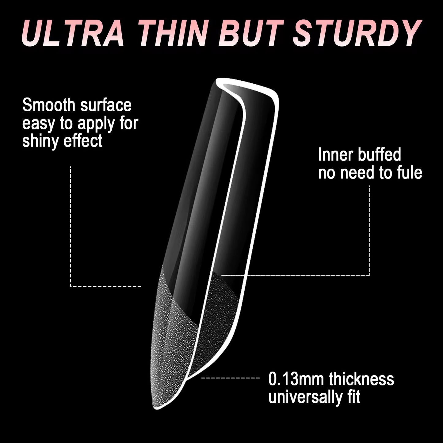 Medium Square Soft Gel Tips – 600 pcs